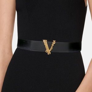 Versace virtus wide leather belt size 75 (S,M)